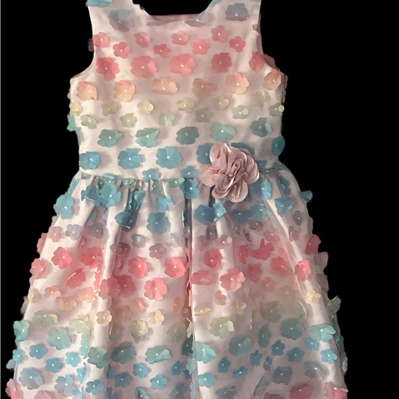 Girls Floral Pastel Dress by Purple Rose Size 7 - Picture 3 of 6